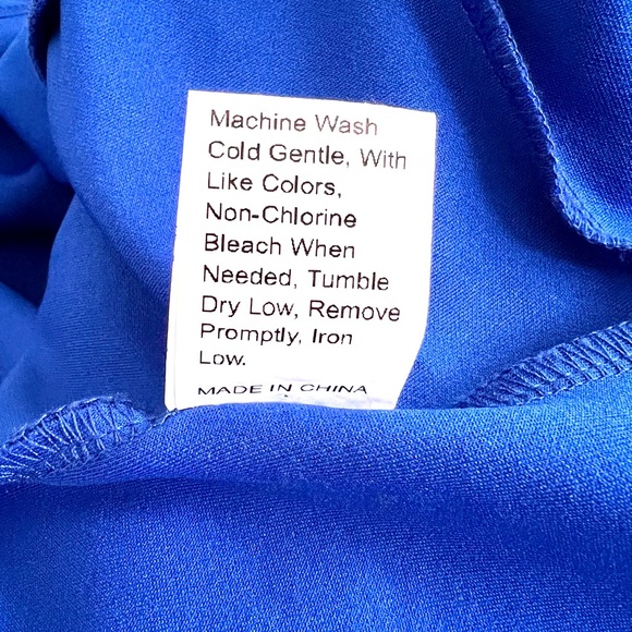 Blue Ruffle Front Dress - Picture 6 of 9